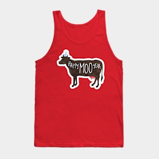 Happy Moo Year - New Year's funny, joke, pun, gift Tank Top